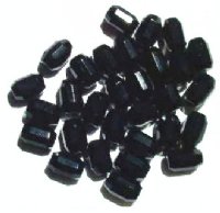 30 10x7mm Black Faceted Oval Beads